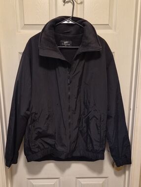 Ultraclub Men's Black Windbreaker Jacket with Full Zip